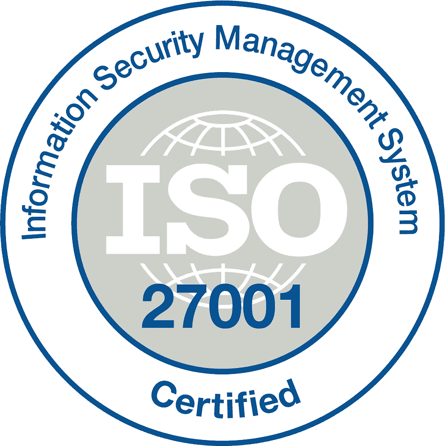 ISO/IEC 27001 Information Security Management System certified